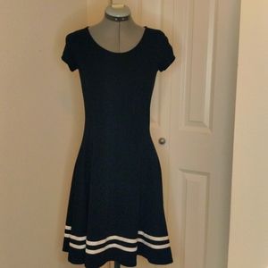 Ralph Lauren Black fit and flare dress with white trim